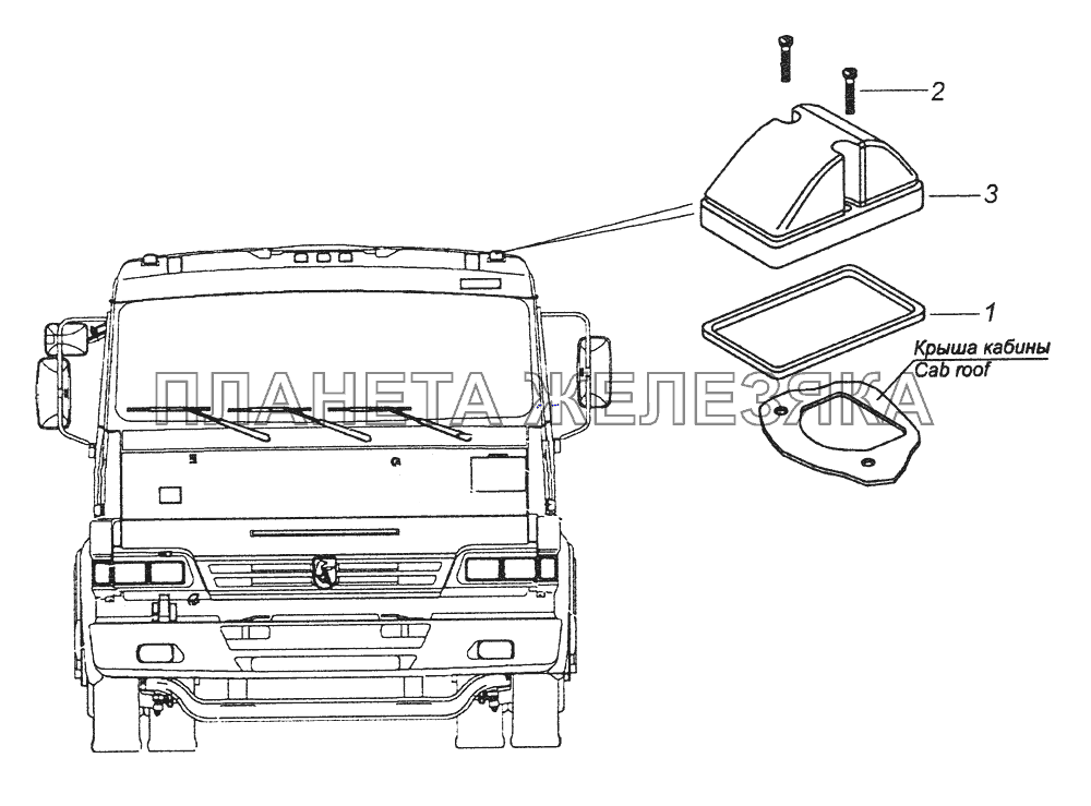 5425-3738002 Установка габаритных фонарей КамАЗ-43261 (Евро-1, 2)