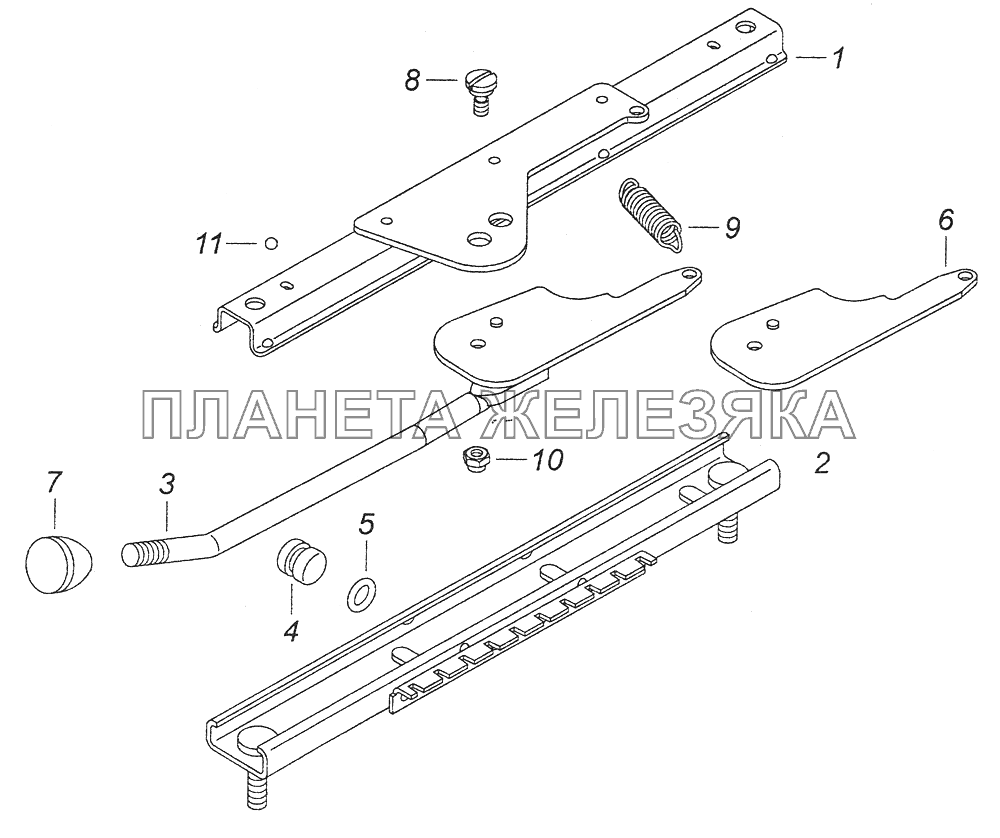 5320-6804111 Механизм перемещения сиденья водителя КамАЗ-43261 (Евро-1, 2)