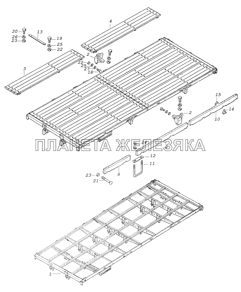 43118-8501010-31 Основание платформы КамАЗ-43261 (Евро-1, 2)