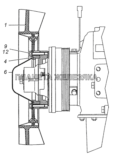740.51-1308010 Установка вентилятора КамАЗ-5350 (6х6)