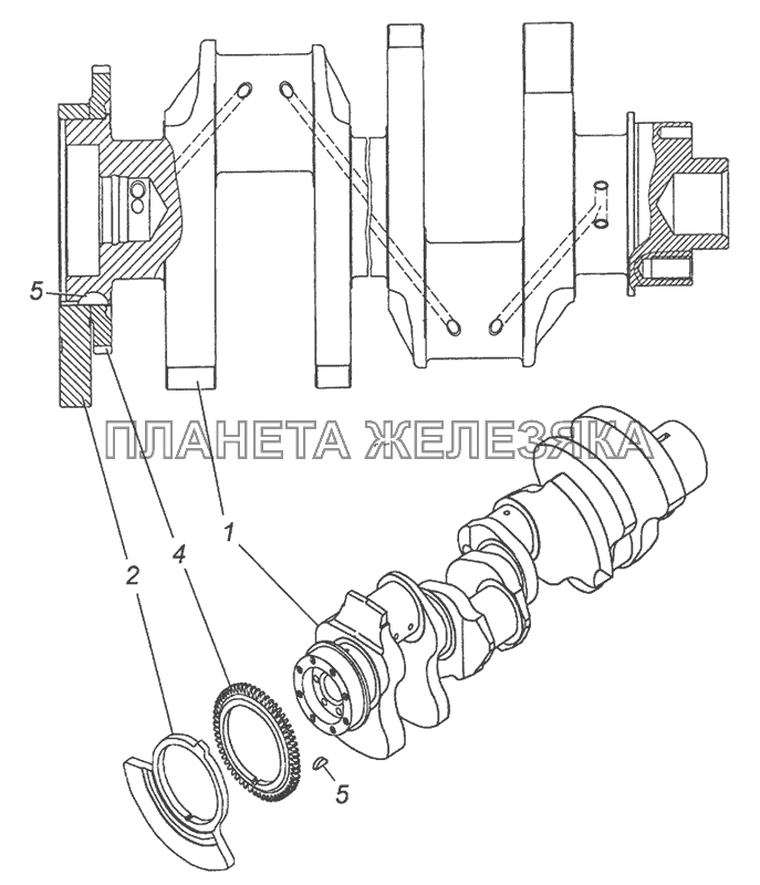 740.50-1005008 Вал коленчатый КамАЗ-6350 (8х8)