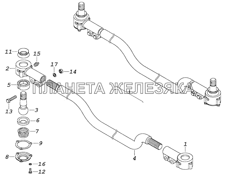 4310-3414052 Тяга рулевой трапеции КамАЗ-5350 (6х6)