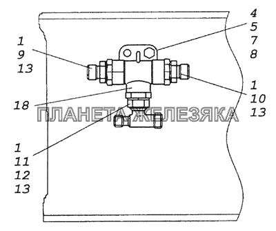 6350-3500062 Установка клапана двухмагистрального КамАЗ-4350 (4х4)