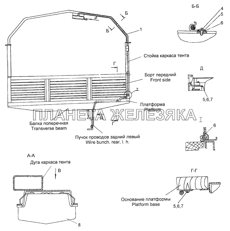 4310-3700025 Установка плафона освещения платформы КамАЗ-4350 (4х4)