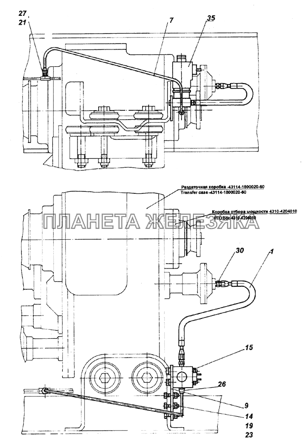 4310-4500002-01 Установка управления коробкой отбора мощности КамАЗ-4350 (4х4)