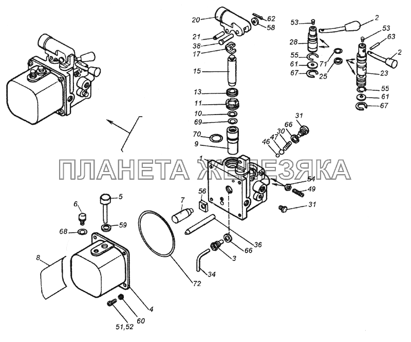 4310-5004010 Насос опрокидывающего механизма кабины КамАЗ-5350 (6х6)