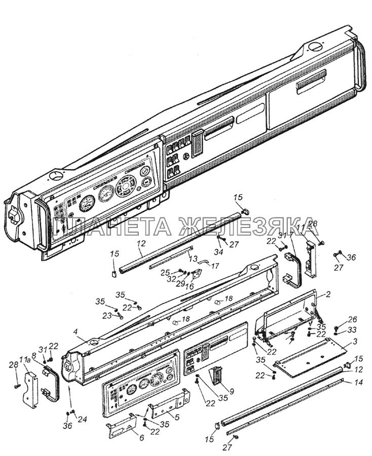43118-5300023 Монтаж и крепление панели приборов КамАЗ-4350 (4х4)