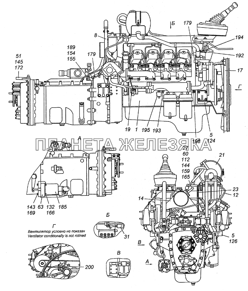 6350-1000260 Агрегат силовой 740.50-360, укомплектованный КамАЗ-6350 (8х8)