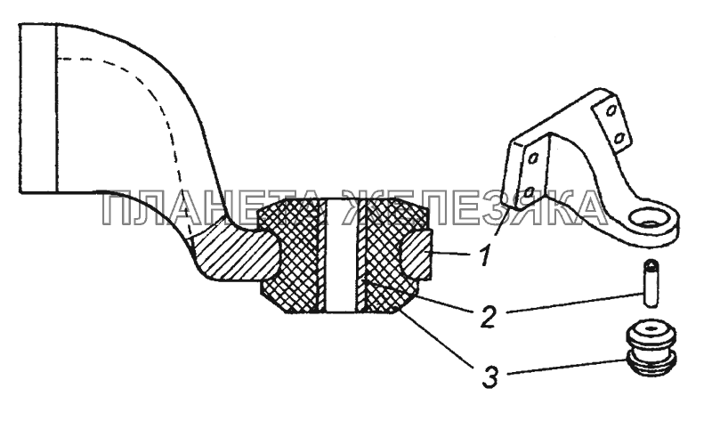 53205-1001015 Кронштейн передней опоры силового агрегата в сборе КамАЗ-53501 (6х6)
