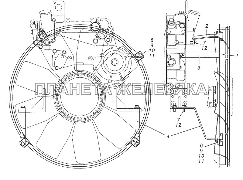 740.50-1309007 Установка обечайки вентилятора КамАЗ-6450 8х8