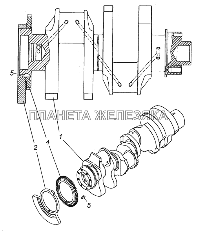 740.50-1005008 Вал коленчатый КамАЗ-53501 (6х6)