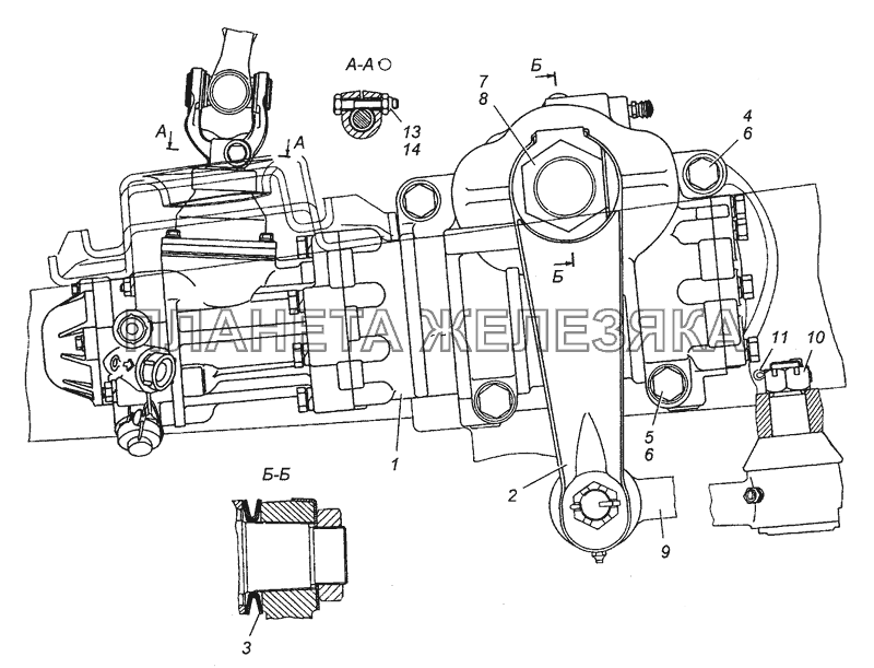 4310-3400012 Установка рулевого механизма КамАЗ-53501 (6х6)