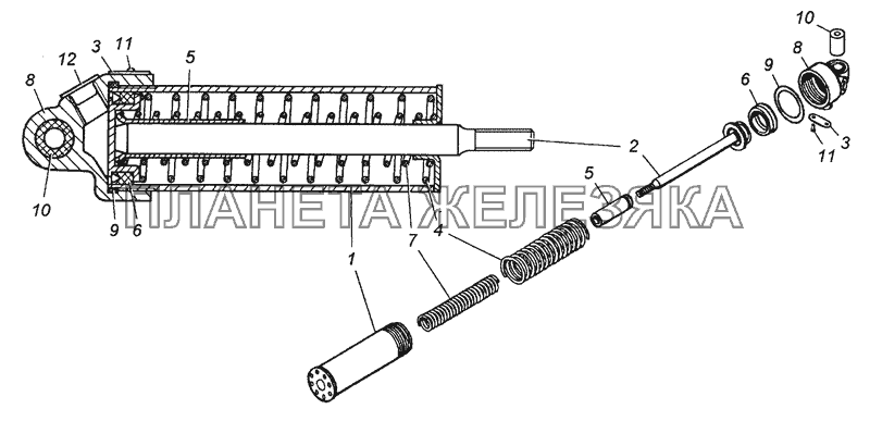 100-3570210 Цилиндр пневматический 35х65 в сборе КамАЗ-63501 8х8