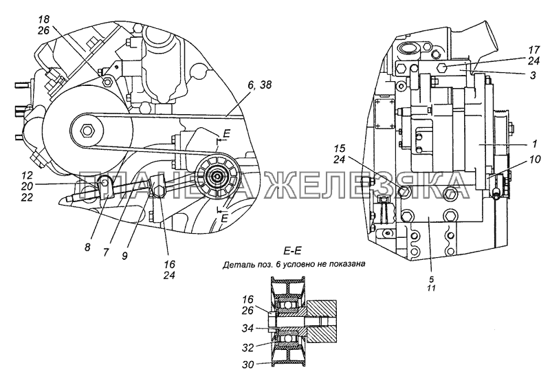 7406.3701002-20 Установка генератора КамАЗ-43501 (4х4)