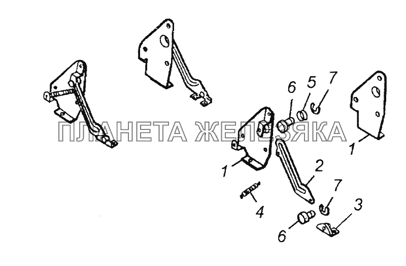 5320-5303039 Ограничитель левый в сборе КамАЗ-6450 8х8