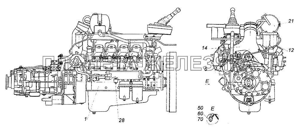 4350-1000250 Агрегат силовой 740.652-260 укомплектованный для установки на автомобиль КамАЗ-43502 (Евро 4)