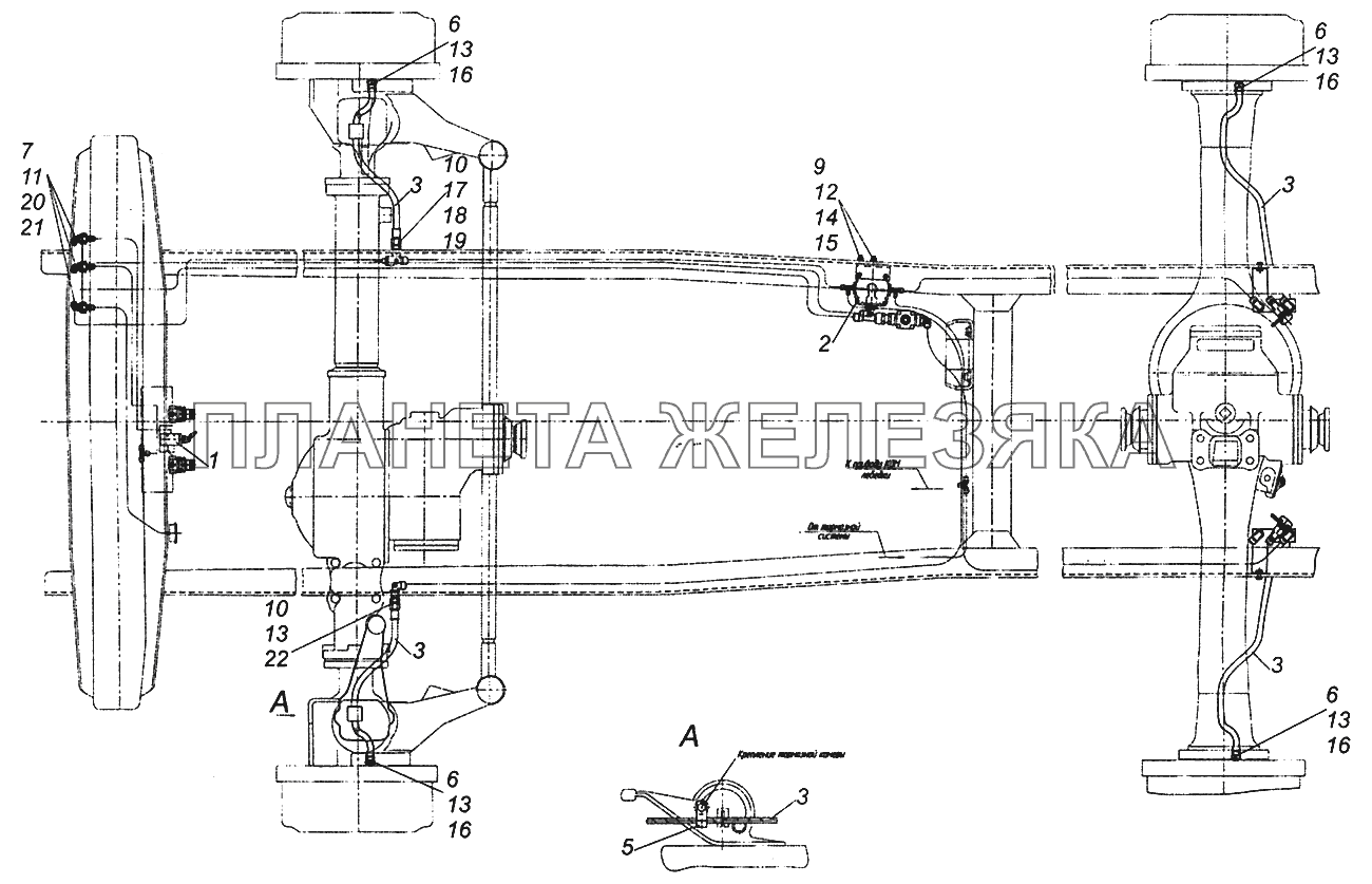 4350-3125005 Установка автоматической системы накачки шин КамАЗ-43502 (Евро 4)