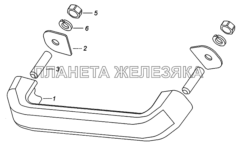 53205-5310001 Установка ручки передка КамАЗ-43502 (Евро 4)