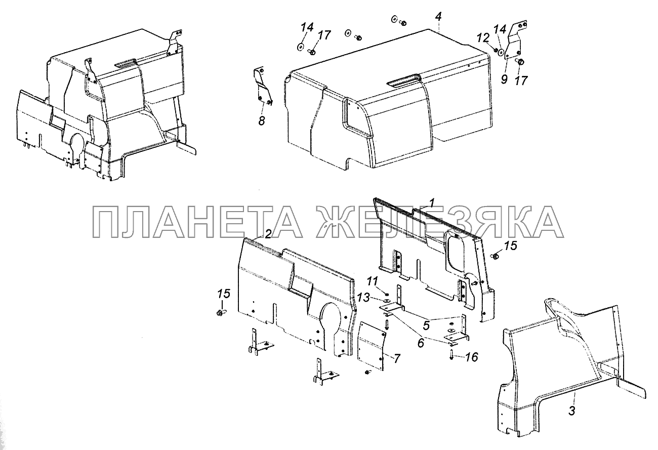 5350-5614200 Установка шумоизоляционного экранадвигателя КамАЗ-43502 (Евро 4)