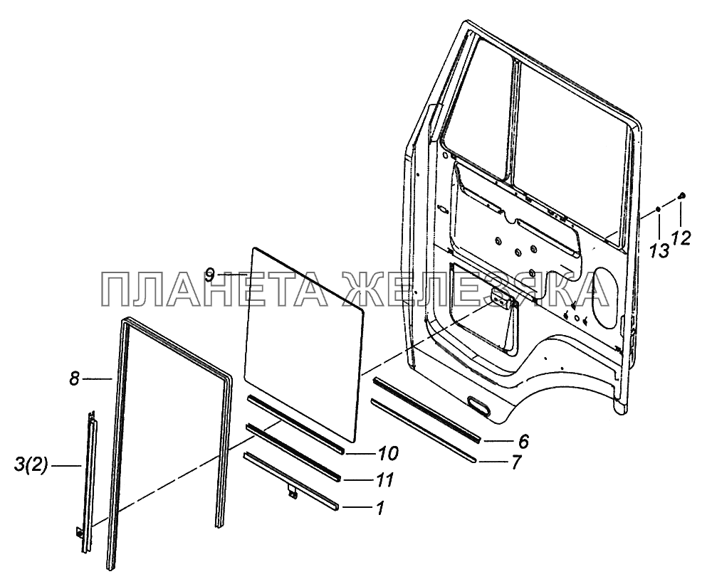 65115-6110005 Установка опускных стекол КамАЗ-43502 (Евро 4)