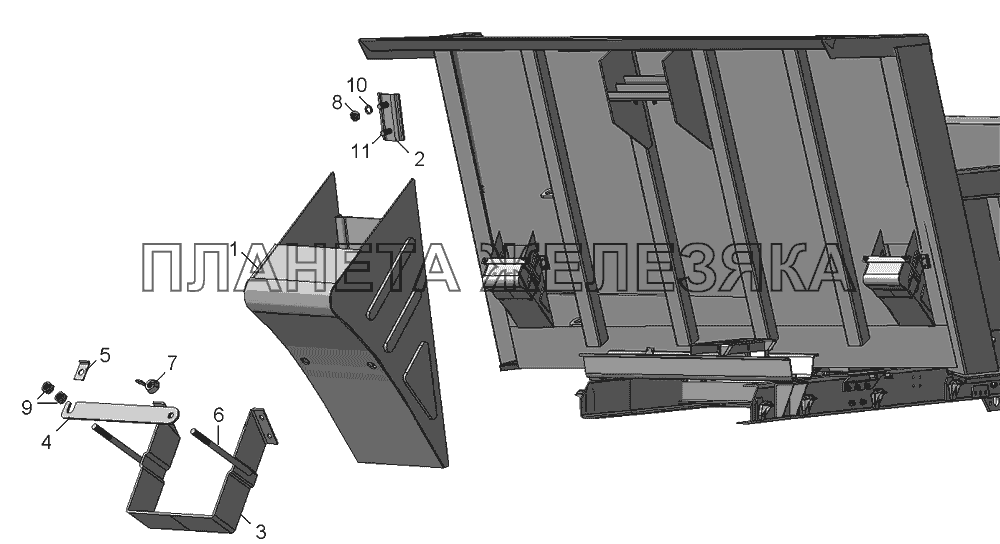 Установка противооткатных упоров 45141-3927002 КамАЗ-45141