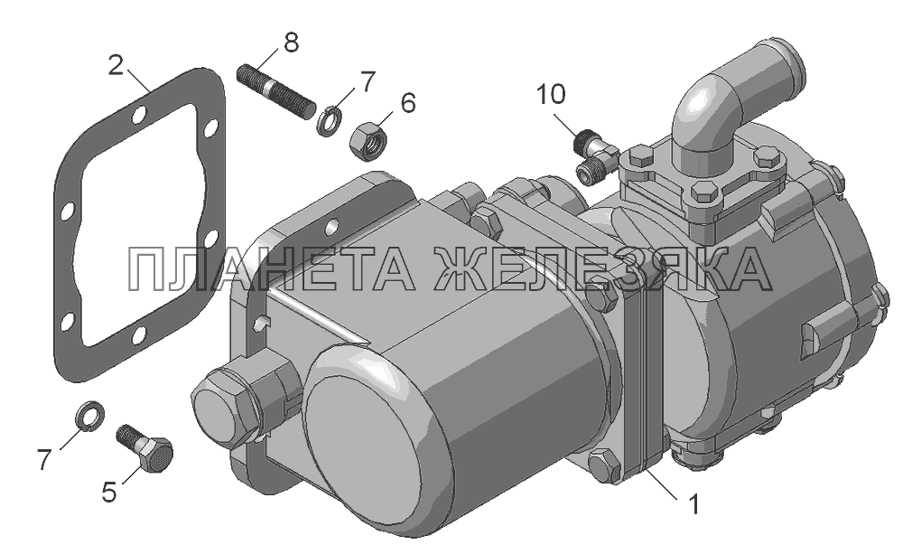 45143-4202001 Установка коробки отбора мощности с насосом КамАЗ-45143