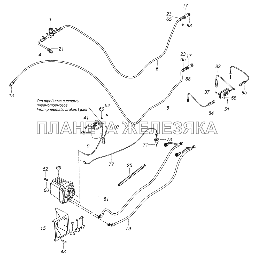 52974-1208500 Установка насоса дозирующего Шасси КамАЗ-52974