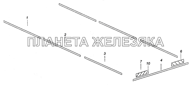 5308-8500005-10 Установка световозвращающей маркировки на платформе КамАЗ-5308 (Евро 4)