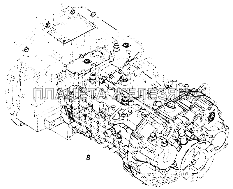 5308-1700005-10 Установка коробки передач на двигатель КамАЗ-5308 (Евро 4)