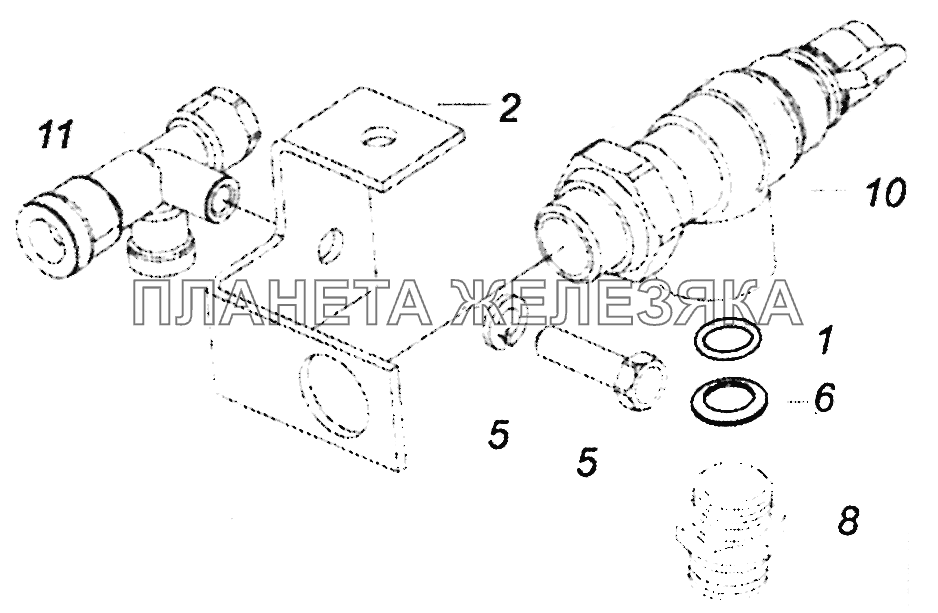 5308-3531010-04 Установка клапана накачки шин КамАЗ-5308 (Евро 4)