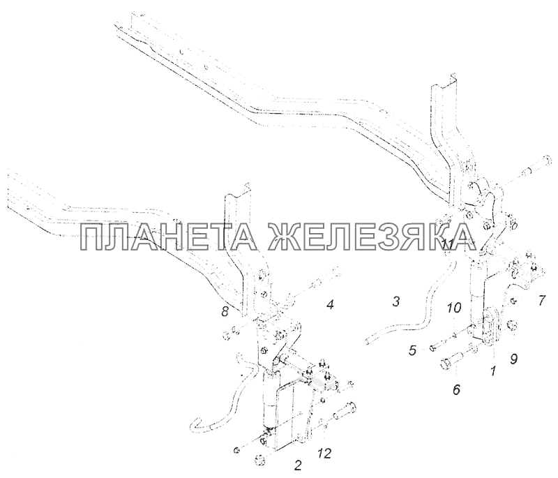 5308-5001006-20 Установка задней подвески кабины КамАЗ-5308 (Евро 3)