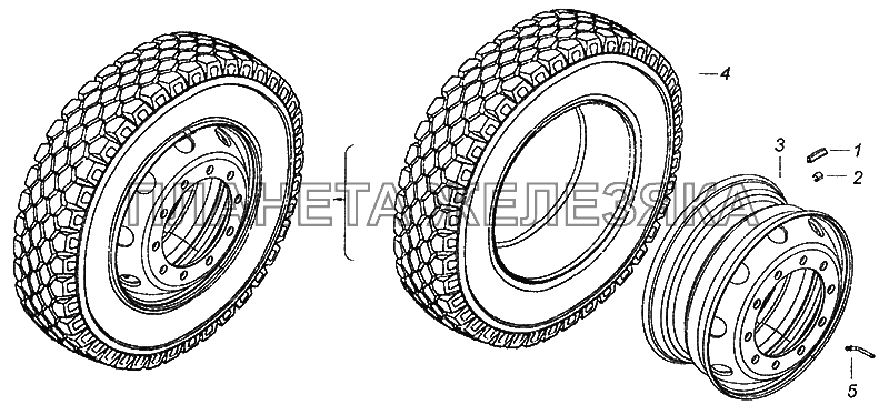 4308-3101711-50 Колесо 7,5x19,5 с шиной КамАЗ-5308 (Евро 3)