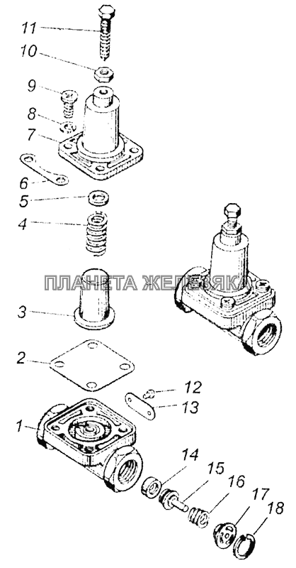 100-3515010 Клапан защитный одинарный КамАЗ-5308 (Евро 3)