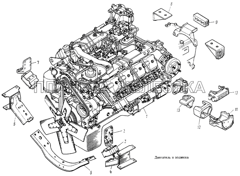 Двигатель и подвеска КамАЗ-5315