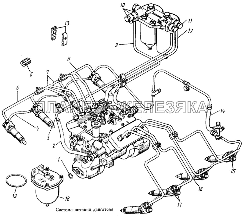Система питания двигателя КамАЗ-5315