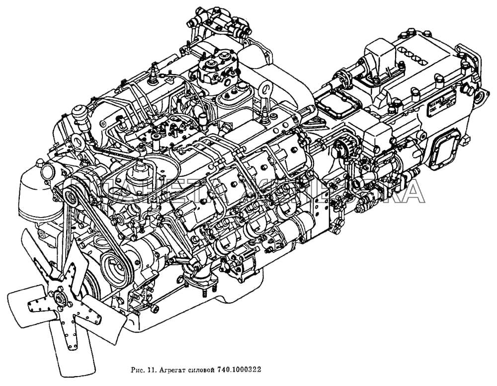 Силовой агрегат, (22-я комплектация) КамАЗ-5410
