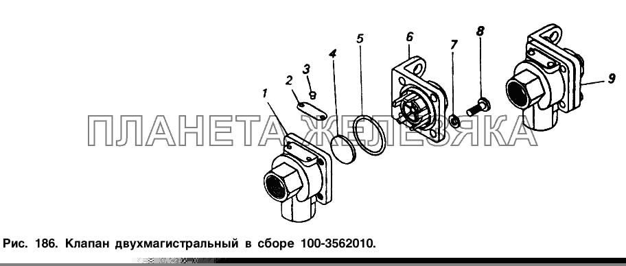 Клапан двухмагистральный в сборе КамАЗ-5511