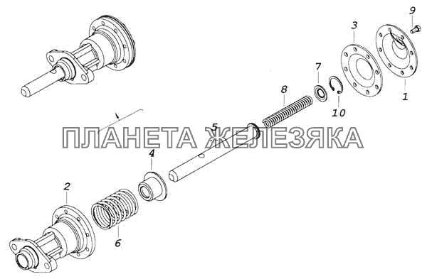 Механизм блокировки КамАЗ-53228, 65111