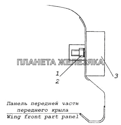 Установка боковых габаритных фонарей на переднем крыле КамАЗ-53228, 65111