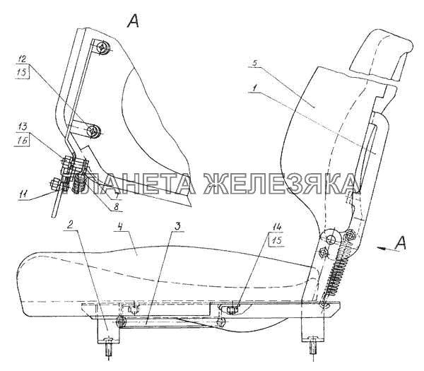 Сидение пассажирское камаз
