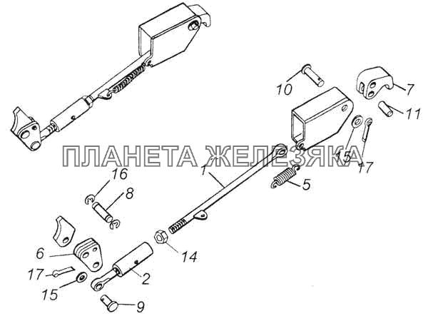 Установка запоров заднего борта КамАЗ-53228, 65111