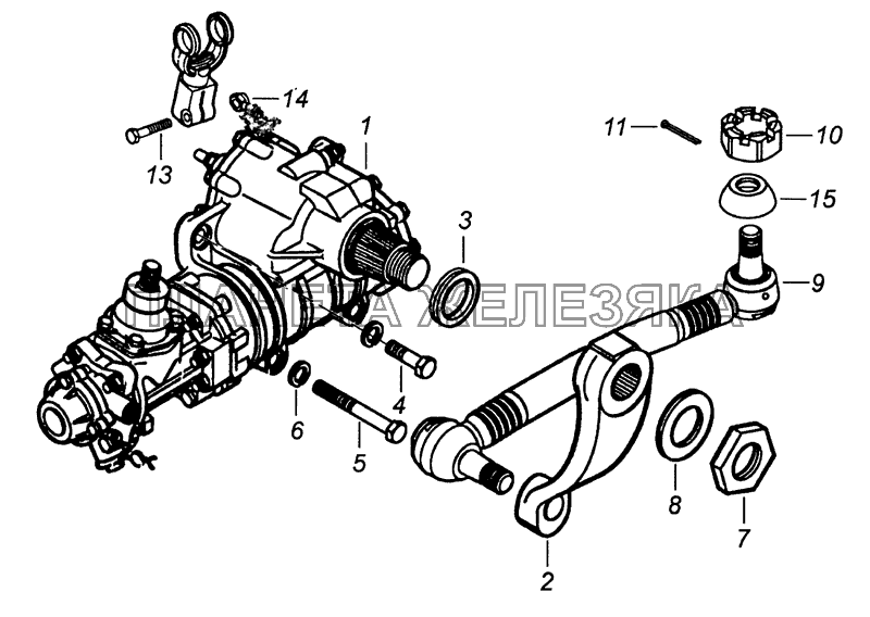 4310-3400012 Установка рулевого механизма КамАЗ-53229 (Евро 2)