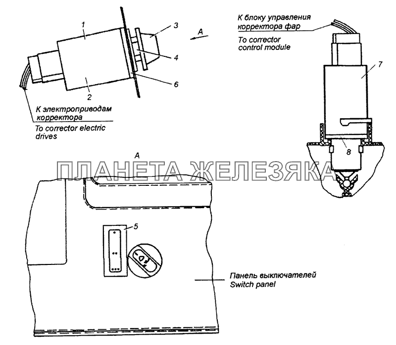 53215-3718001-85 Установка электромеханического корректора КамАЗ-53229 (Евро 2)