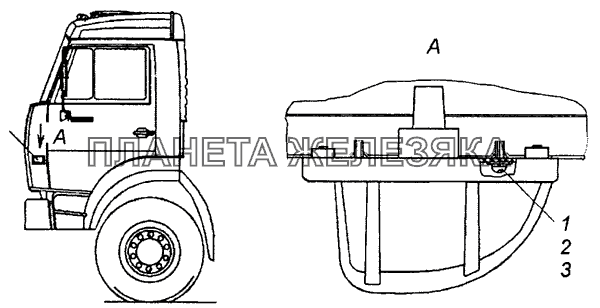 53215-3726001 Установка бокового повторителя указателей поворота КамАЗ-53229 (Евро 2)