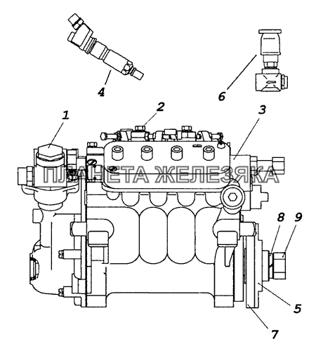 Система питания двигателя КамАЗ-53229 (Евро 2)