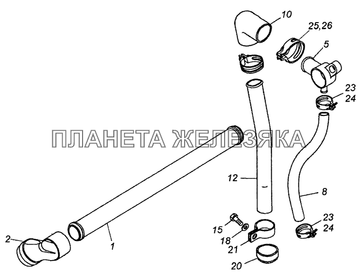 740.1014100-14 Установка системы вентиляции КамАЗ-53229 (Евро 2)