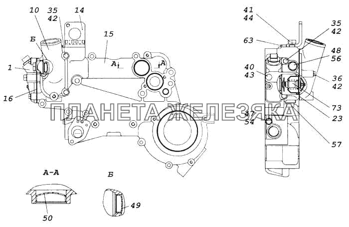 Корпус водяных каналов КамАЗ-5360