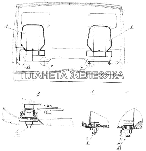 Установка сидений КамАЗ-5360