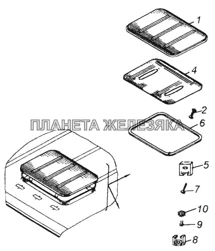 Установка вентиляционного люка крыши КамАЗ-5360