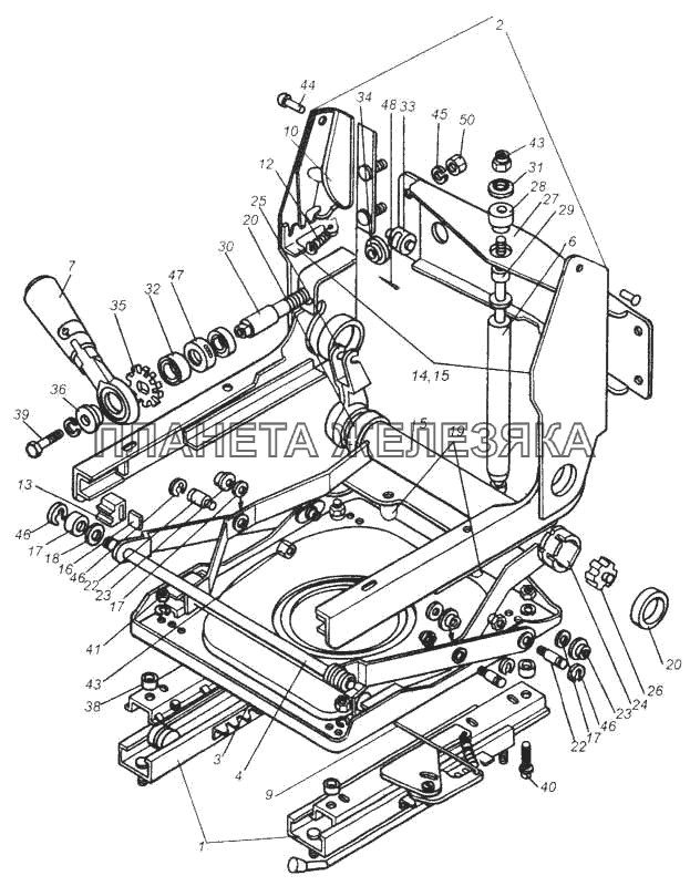 Механизм подрессоривания сиденья водителя КамАЗ-5360